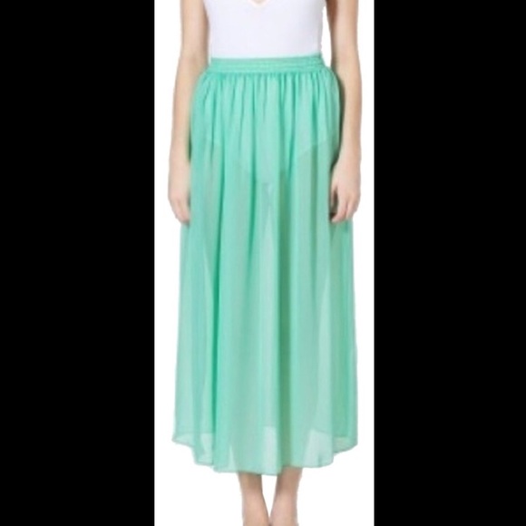 American Apparel Dresses & Skirts - NWOT CHIFFON MAXI SKIRT , MINT - American Apparel
